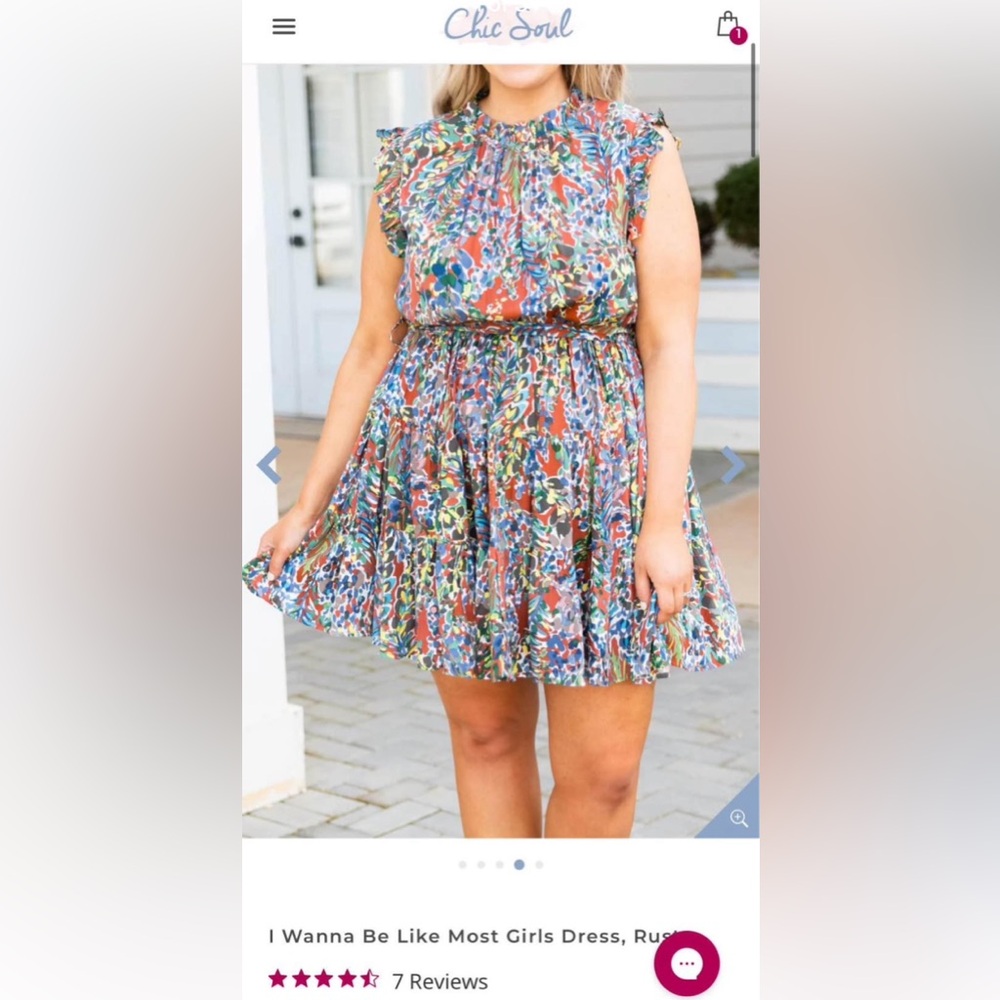 JODIFL Multicolor Floral Ruffle Mini Dress